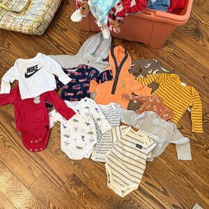 13pc Baby Bodysuit Lot Nike, Carters, Calvin Klein 0-3/3-6m